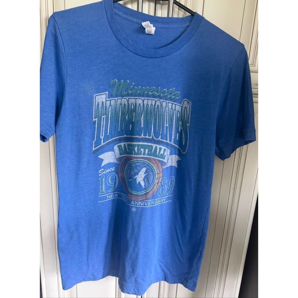 Vintage Bella+Canvas Minnesota Timberwolves 89 75th Anniversary Tee Blue Small